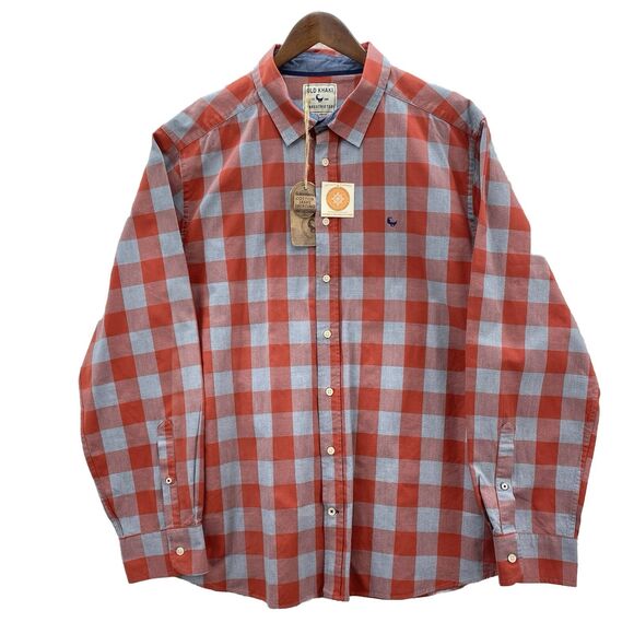 Old Khaki Slim Fit Shirt Men's 2XL Multicolor Plaid Unrestricted Light Academia - Picture 1 of 12
